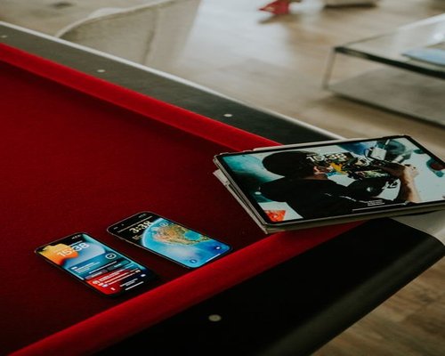 Smartphone displaying the fictional Crown Spark Lab game on CrownArcadeLab Australia